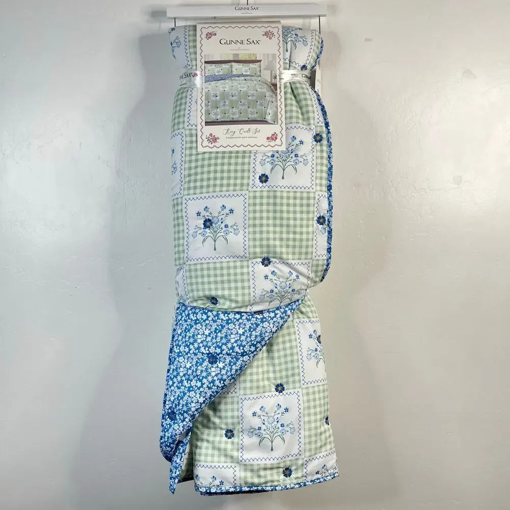 Gunne Sax by Jessica McClintock King Size Quilt Set Shams Floral Cottagecore NWT